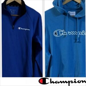 Champion bundle of Men's Blue Quarter-Zip and Hoodie Set